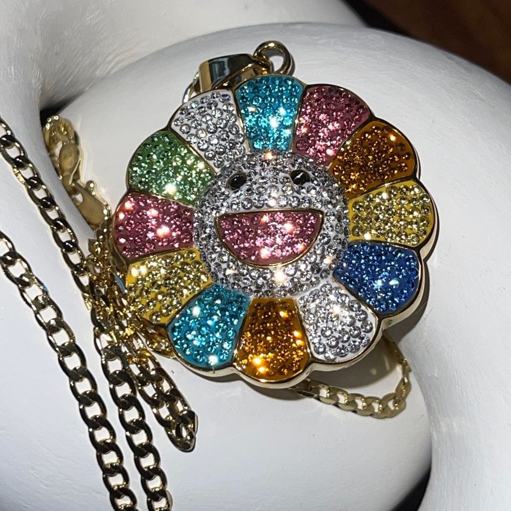 Colorful Happy Shiny Sun Chain with Pendant 14K Gold Plated - Picture 8 of 12